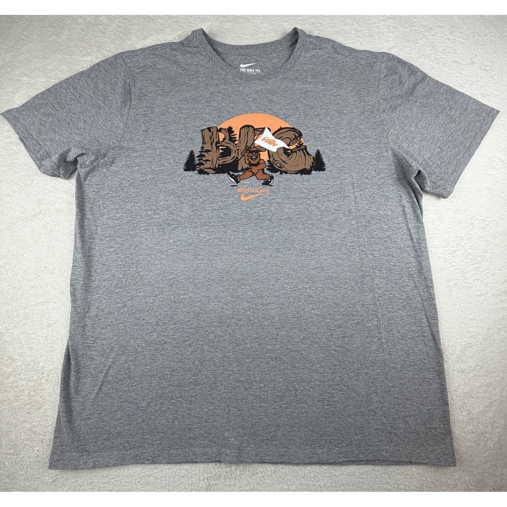 Nike‎ Graphic Tee Athletic Cut Size XXL #BigFootGang Gray Short Sleeve T-shirt